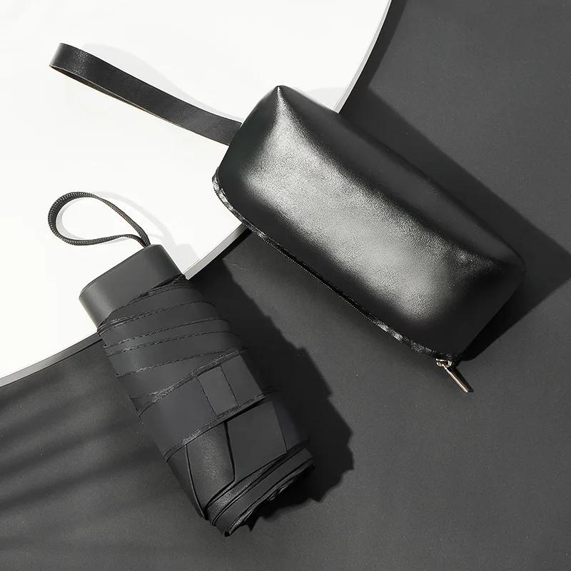 Мини складной солнцезащитный зонт для женщин, солнцезащитный козырек от солнца и ультрафиолета, небольшой портативный карманный зонтик от дождя и солнца