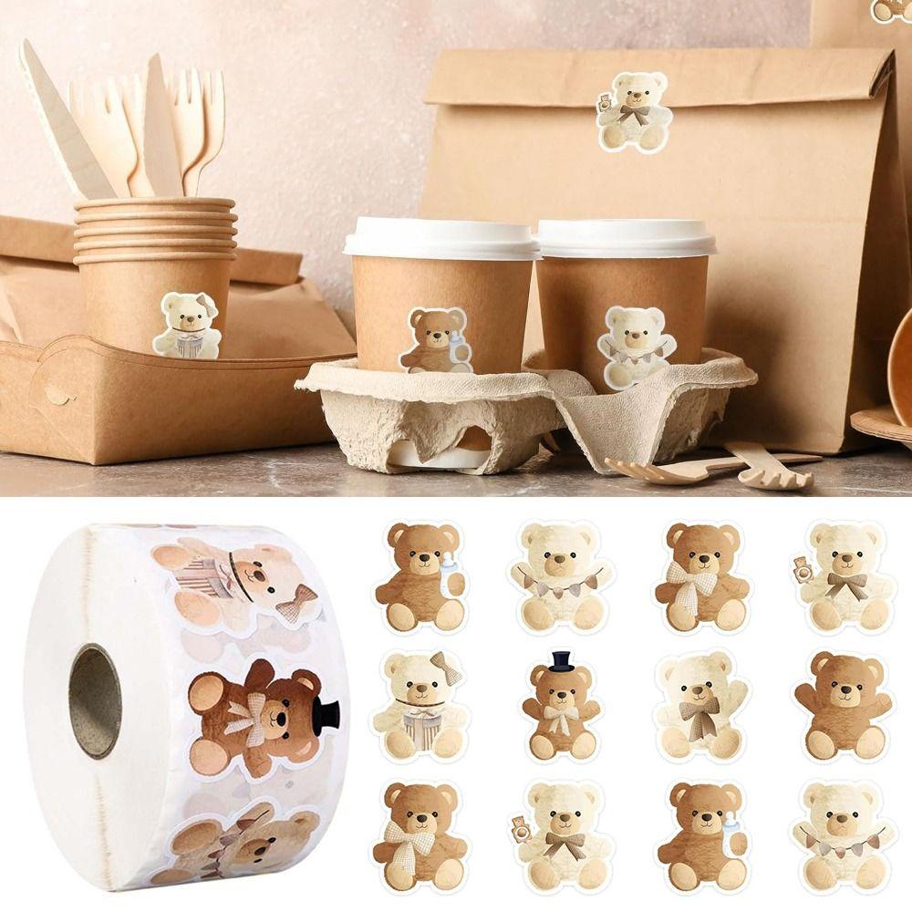 500 шт. аксессуаров для рукоделия, милые наклейки с медведями, разноцветные наклейки каваи с медведями, забавные наклейки для скрапбукинга