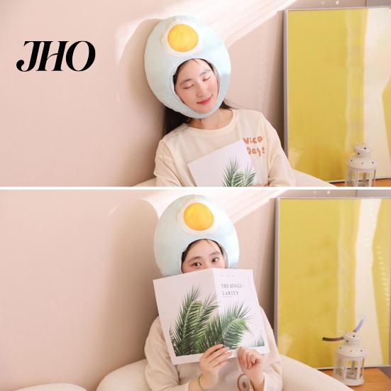 Duck Egg Hat Headgear Cute Photography Prop Soft Plush Wearable Cosplay Dressing-Up Head Cover Cartoon Headwear Party Costume Accessories