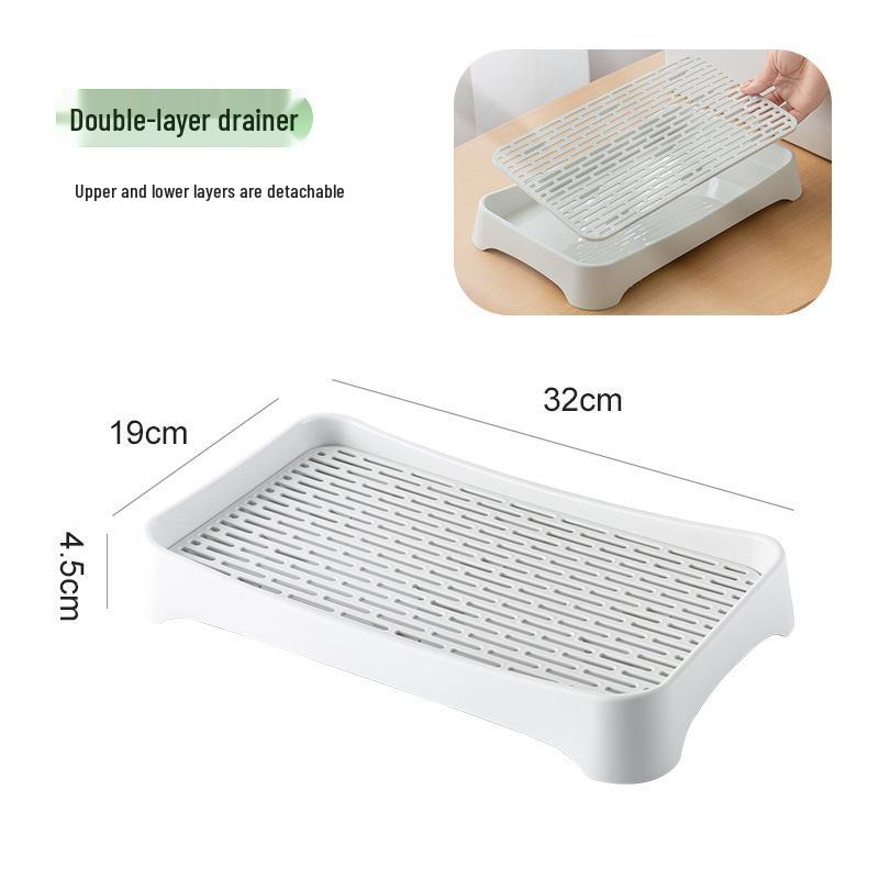 Nordic Double-Layer Tea Set with Draining Tray