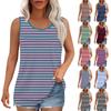 Tank Top For Women Summer Outfits Sleeveless Print Blouses Casual Loose Shirts Scooped Neck Pleated Front