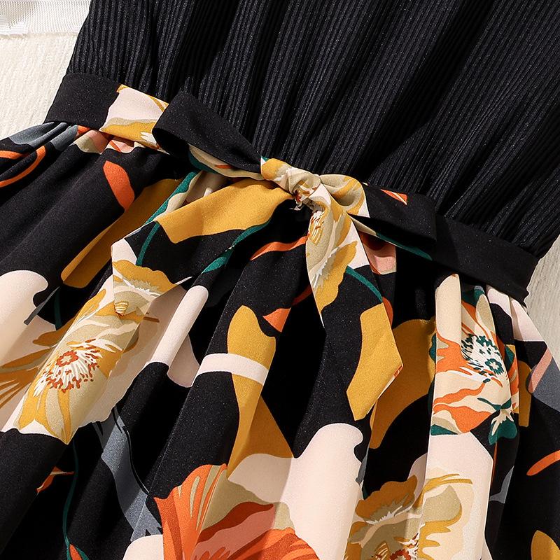 7-12 лет Девочки Платье Летние Новые Платья Модные Рукава-Летки Завязки Текстура Тонкий Темперамент Платье Принцесса Платья