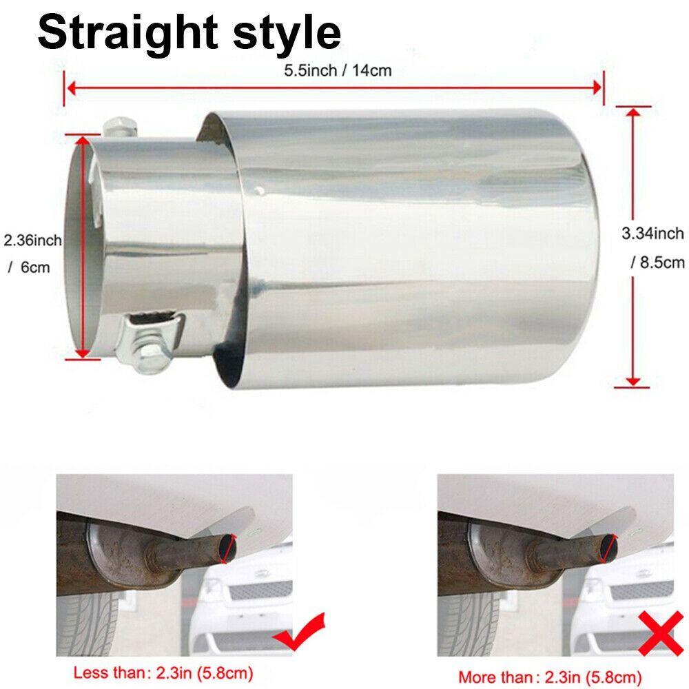 Stainless Steel Straight Car Exhaust Systems Tip Pipe Exhaust Tail Muffler Car Tail Exhaust Pipe