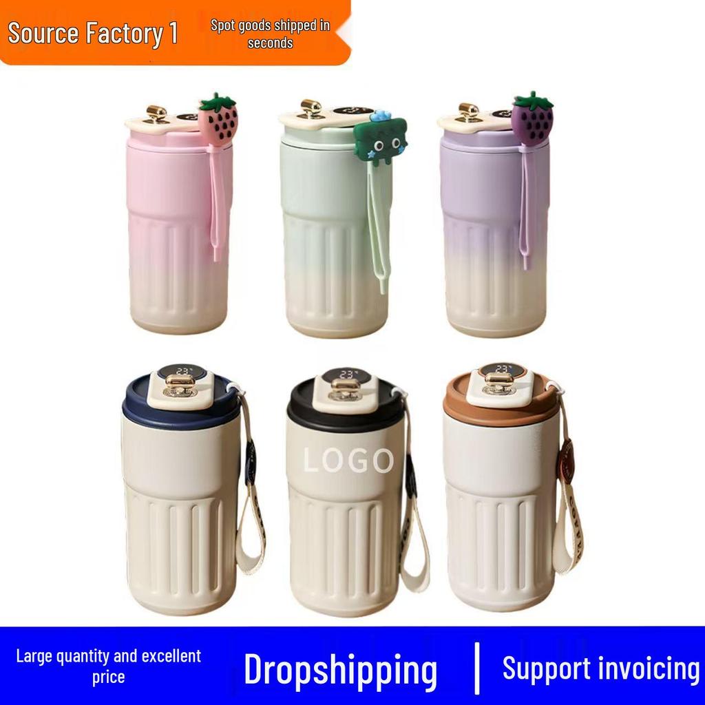316 Stainless Steel Smart Insulated Portable Water Cup with Carrying Rope