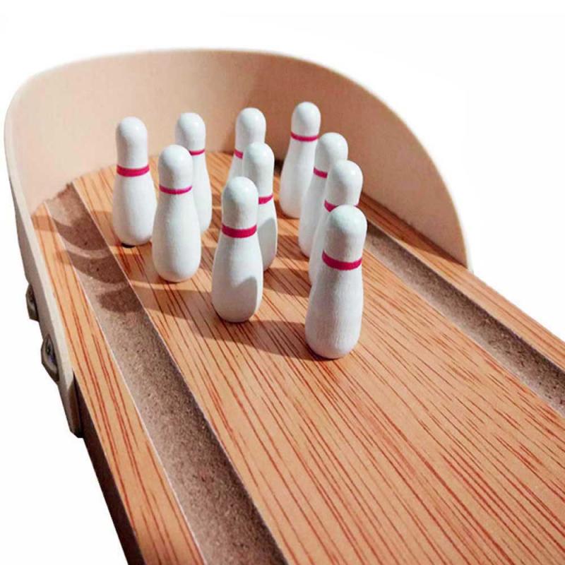 Настольный игровой набор для боулинга, домашний деревянный мини-1 комплект, интерактивные игрушки для родителей и детей, рождественские подарки, развитие интеллекта