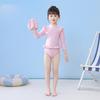 One-piece Kids Swimming Suit Long Sleeve Hat+Romper Matching Baby Girls Swimwear Seaside Clothes Casual Children Bathing Suits