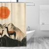1pc Minimalist Japandi Art Llama In Summer Decoration Shower Curtain Bathroom Decoration Including Shower Curtain and 12 Hooks