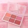 Six-color Blush Highlighter Eyeshadow All-in-one Palette Glitter Makeup Highlight Palette Pink Brighten Natural Contour Blusher