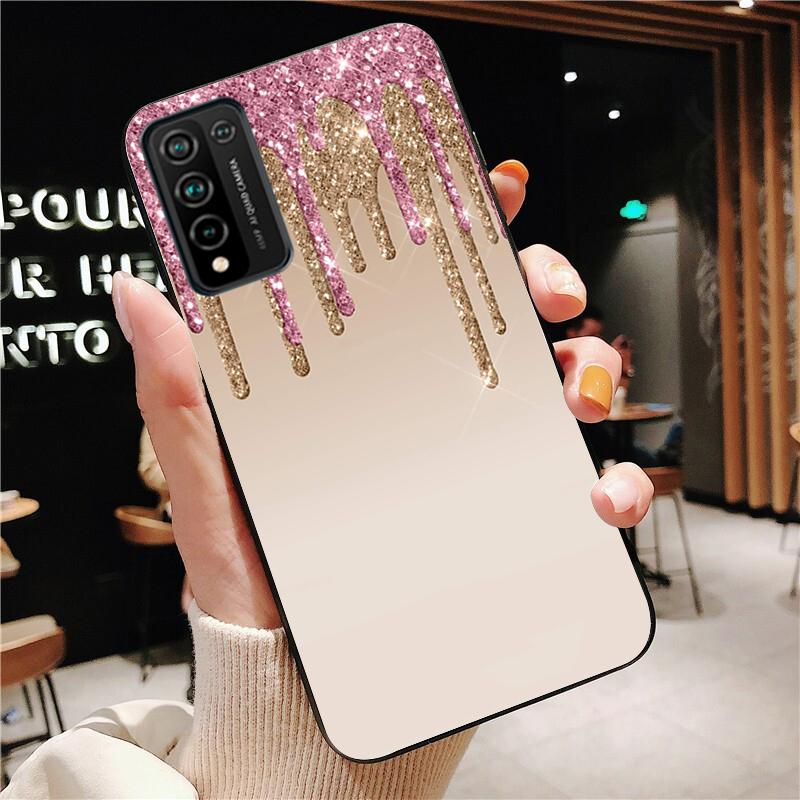 Блестящий розовый, синий, черный чехол для телефона Huawei Honor 50 30 Pro 10X Lite 20 7A 7C 8X 9X Pro 9A 8A 8S 9S 10i 20S 20lite