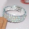 Rhinestones Bridal Jewelry Hand Wrist Bracel Crystal Bracelets Wedding Bangles Five Rows Bangles