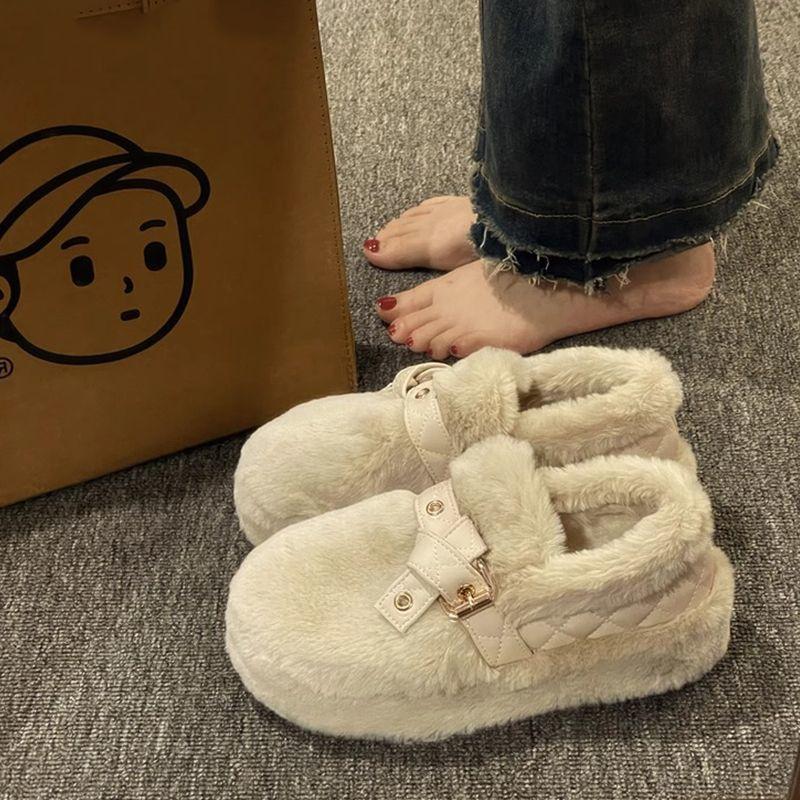 Универсальная хлопковая обувь, новые модели осени и зимы 2025 года, иностранный стиль, милый и прохладный, нишевое чувство, демонстрирующее темперамент, модная обувь Doudou sh