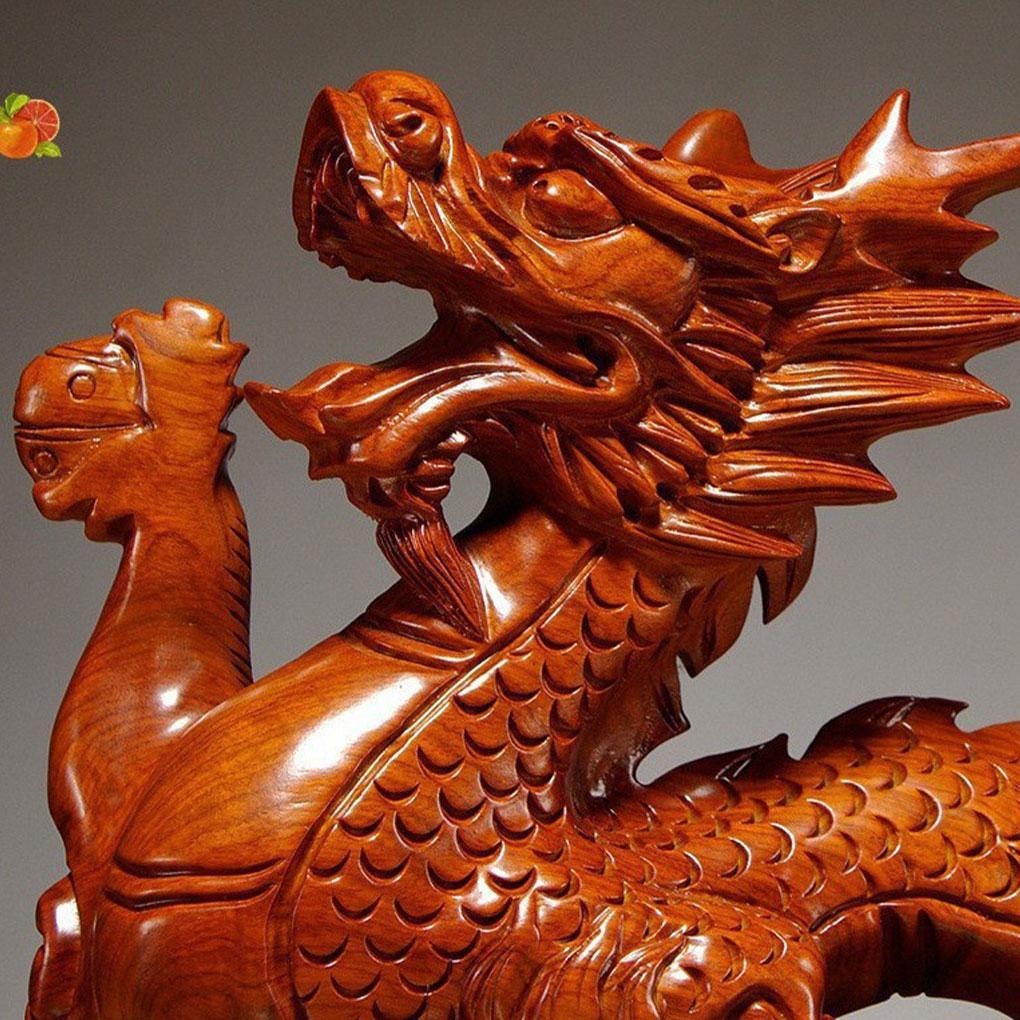 Деревянная китайская статуэтка дракона фэншуй, благоприятное украшение для праздничного аромата