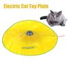 4 Speeds Motion Undercover Mouse Fabric Moving Feather Electric Turntable Cat Toys Automatic Interactive Pet Toy For Cat Kitty Electric Cat Toy Plate