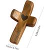 Поощрительный подарок «Перекрести мое сердце» Ручной деревянный крест с эпоксидным сердцем для ношения в кармане Эмоциональная поддержка