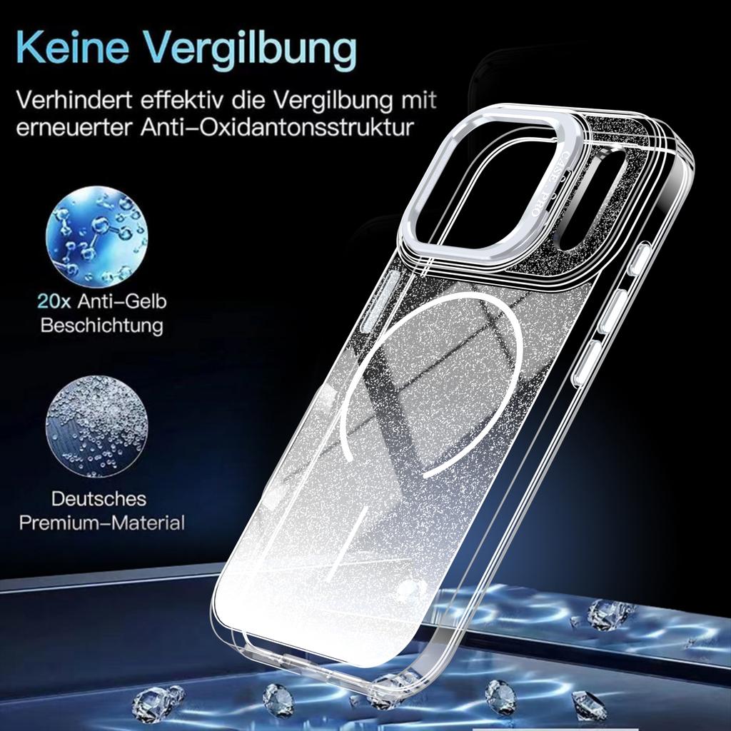 Для iPhone 17 Pro Магнитный чехол Градиентный Блестящий Ударопрочный TPU PC Чехол для телефона Совместимый с MagSafe