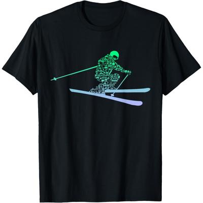 Футболка с иконкой лыжника Silhouette Ski Icon Tshirt for Skiier _ Ski Boys Skiing T-Shirt