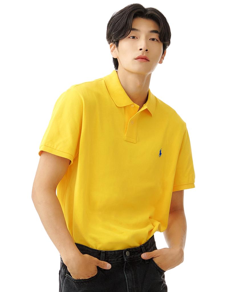 POLO RALPH LAUREN Custom Slim Fit Mesh Polo Shirt - Yellow