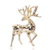 Exquisite Cute Gold Christmas Deer Animal Brooch Clothing Versatile Accessories