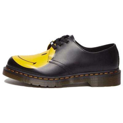 Доктор. Martens 1461 Кожаные туфли с круглым носком на шнуровке Повседневная обувь Женская обувь Черный Желтый 31390005