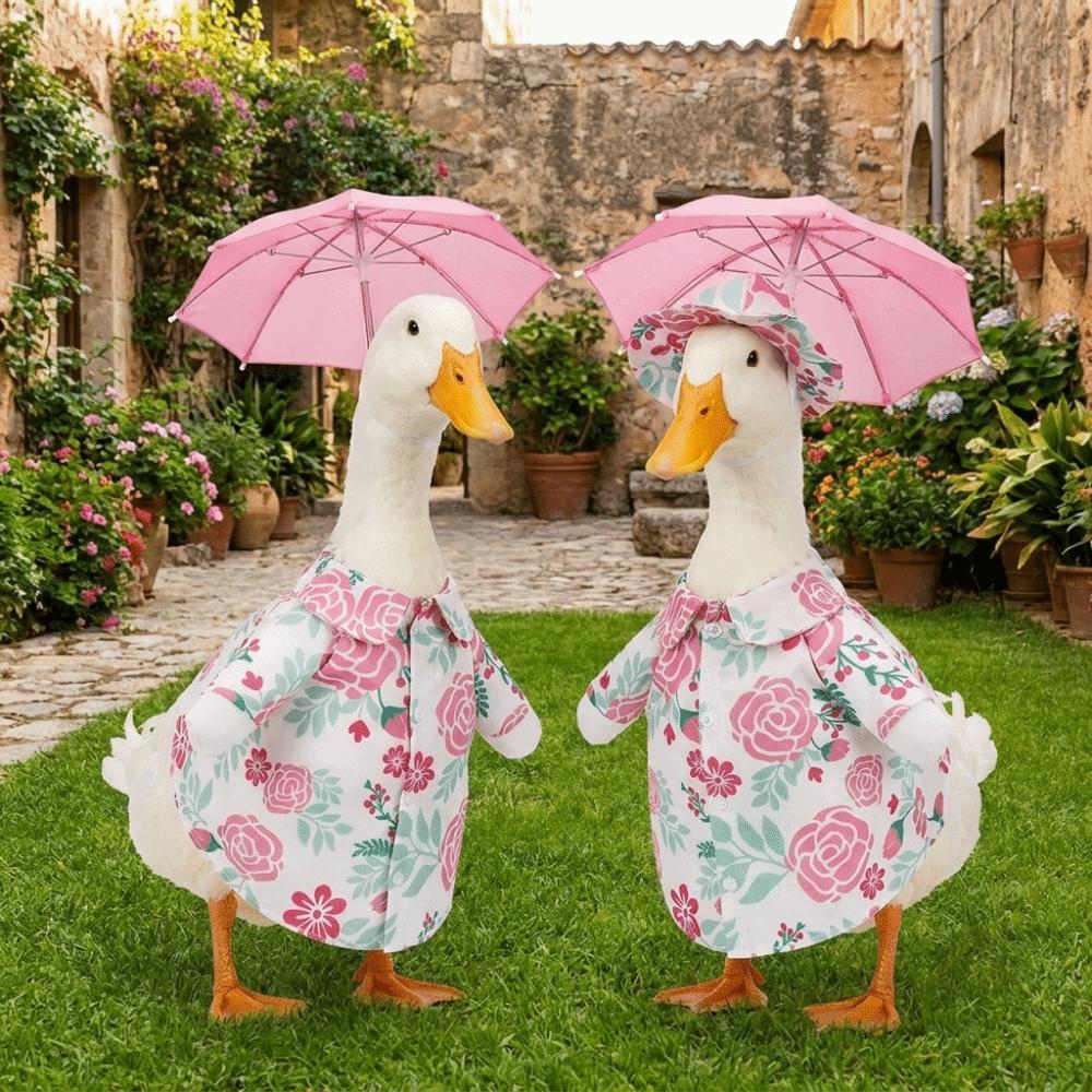 with Umbrellas Porch Goose Outfit Decorative Goose Statue Costume Lawn Goose Clothes Celebration
