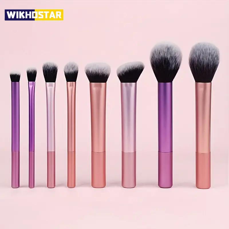 Набор из 8 кистей для макияжа, мягкие синтетические кисти для макияжа, тональная основа, румяна, тени для век, косметические инструменты для макияжа