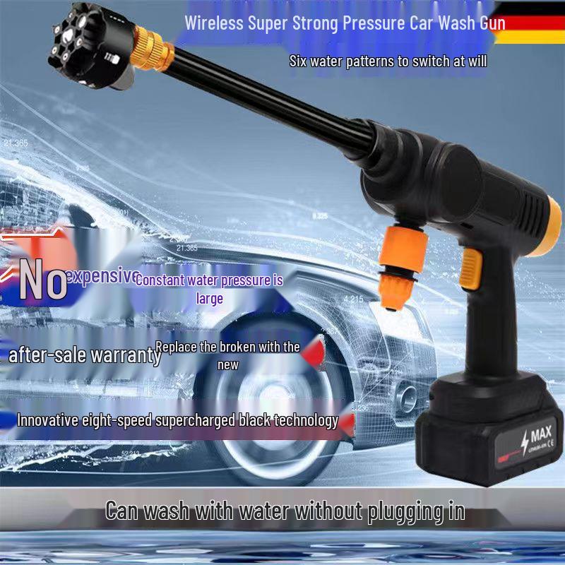Rechargeable Cordless High-Pressure Car Washer & Multifunction Water Gun