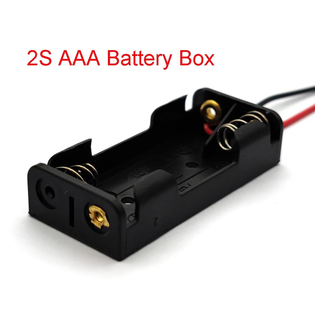 1x 2x 3x 4x AAA Battery Box Case Holder with Wire Leads Side By Side Battery Box Connecting Solder for 1-4pcs AAA Batteries