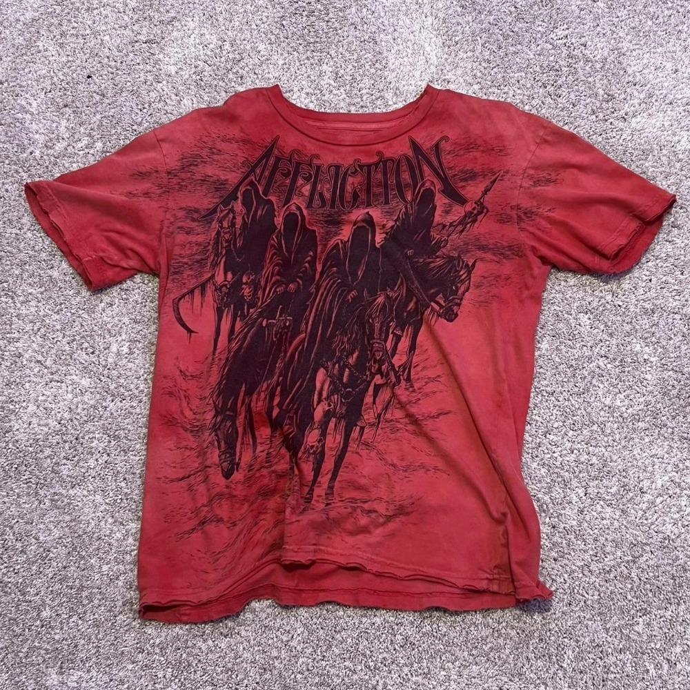 summer Affliction Vintage Tee Oversized Y2K Gothic Streetwear Men's and Women's Retro Rock Men's T-shirt Top