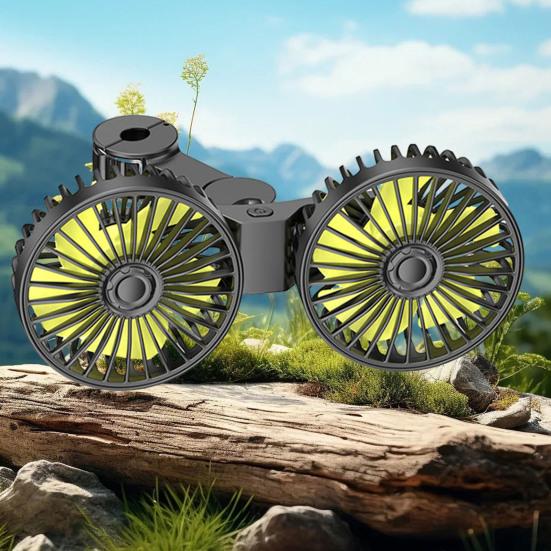 Автомобильный вентилятор охлаждения с вращающейся на 360 градусов двойной головкой, регулируемой скоростью, малошумный вентилятор для заднего сиденья, кондиционер, автозапчасти