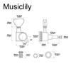 Musiclily Pro L3R3 Блокирующие колки с черными кнопками для электрогитар/акустических гитар, Y-образные