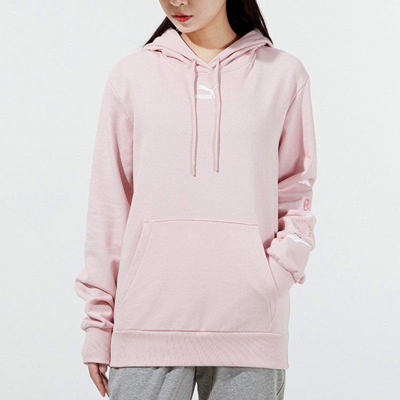 PUMA Sweatshirts Women's Pink Hooded Moderate Regular 534417-36