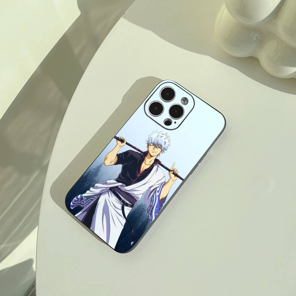 G-Gintama-Гинтоки Саката Чехол для телефона для iPhone 17,16,15,14,13,12,11 Pro Max,16Plus,XS Мягкий черный чехол