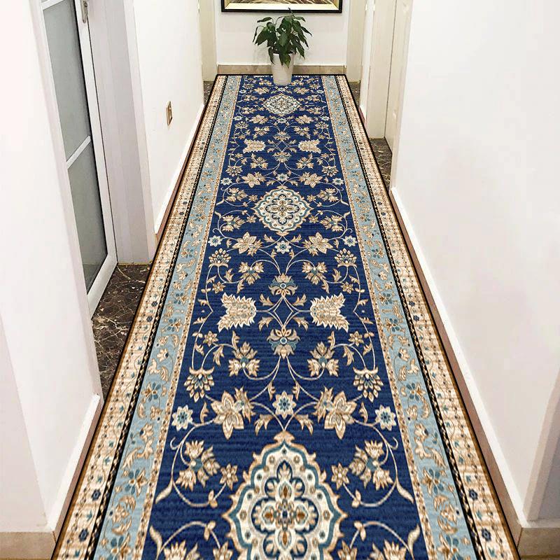 Persian Style Carpet for Living Room Decoration Rugs Non-slip Stairway Hallway Stairs Rug Corridor Aisle Runner Customizable Mat