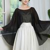 Elegant Sheer Shawl Top Loose Fit Chiffon Sunscreen Outerwear Chiffon Cover Up  Vacation