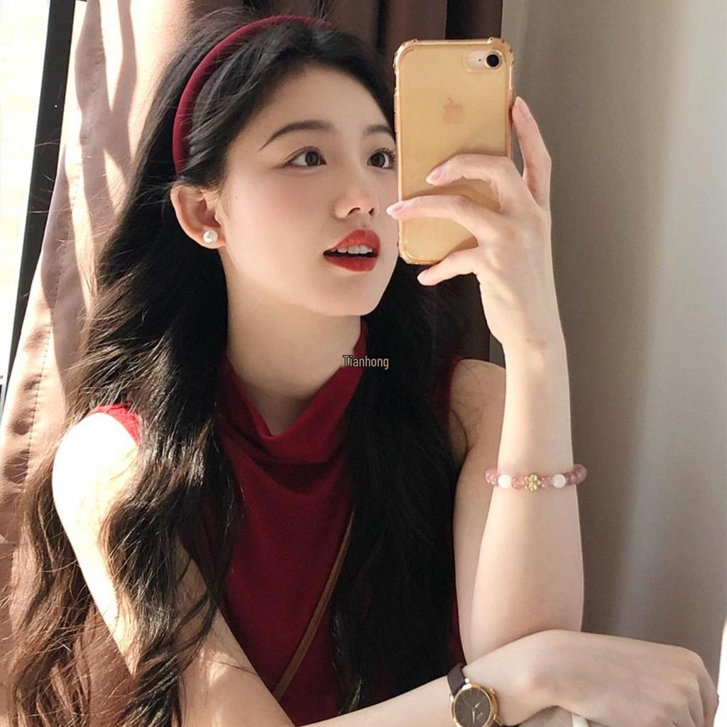 French Red Satin Headband 2025: Stylish Travel Face-Washing Hair Accessory