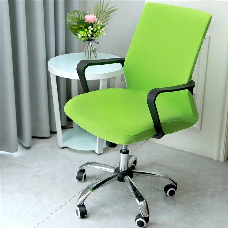 Сплошной цвет эластичный подлокотник, чехол для офисного стула, эластичные простые тканевые чехлы на сиденья компьютера, моющийся декор, защита для вращающегося стула