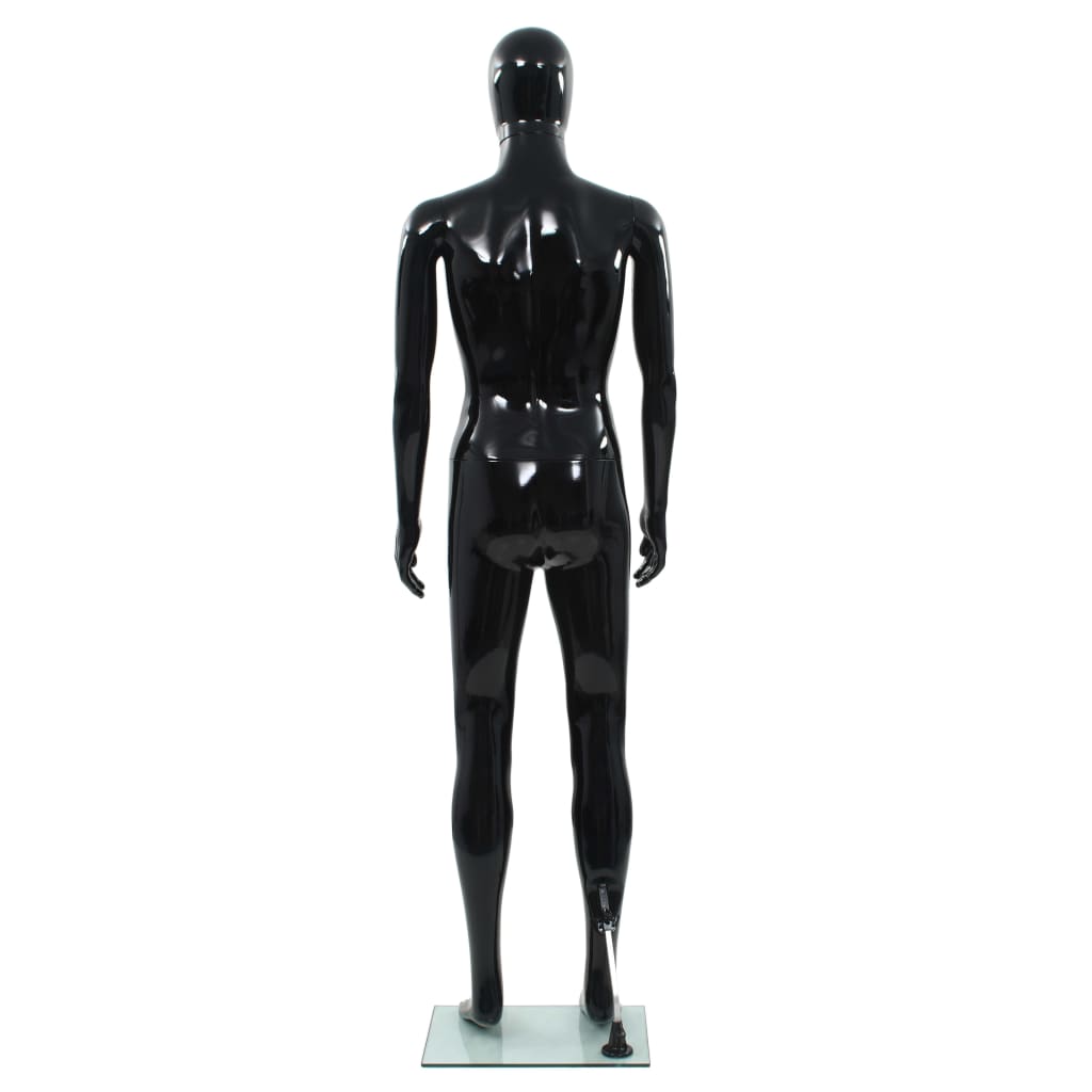 Male Display Mannequin with Glass Base Black 185 cm