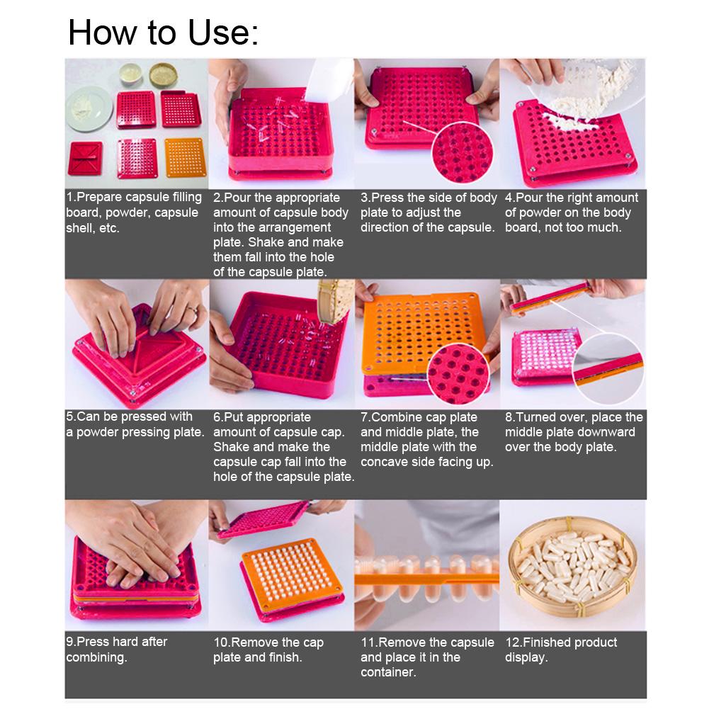 Пластина для наполнения капсул с 100 отверстиями, ручная машина для наполнения капсул порошком, инструмент для размера 0#