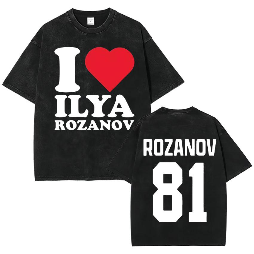 2026 Heated Rivalry Ilya Rozanov 81 Trendy Graphics T Shirt Vintage Washed Mens Oversized Cotton Crewneck Cozy Tshirt Teenagers