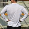 Мужская спортивная повседневная рубашка с длинным рукавом, быстросохнущие дышащие топы с круглым вырезом для бега