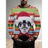 Spring and Autumn Round Neck 3D Printed Top Christmas Costume Fashionable Casual Long Sleeved Men's T-shirts