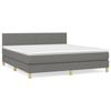 3140474 vidaXL Bed with Box Spring and Mattress Dark Grey 180x200cm Fabric