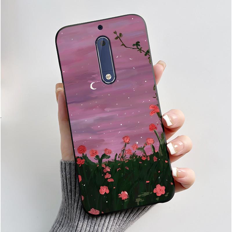 Чехол Для Nokia 5 Эстетичный Модный Милый Кот Мультяшный Черный Мягкий ТПУ Чехол для Телефона Для Nokia 5 Чехол-Бампер TA-1053 TA-1024