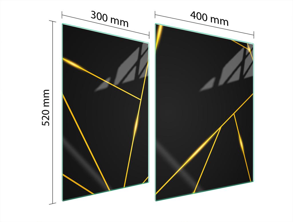 СТЕКЛЯННАЯ ЗАЩИТНАЯ ПАНЕЛЬ ДЛЯ ПЛИТЫ 70x52 ЧЕРНАЯ