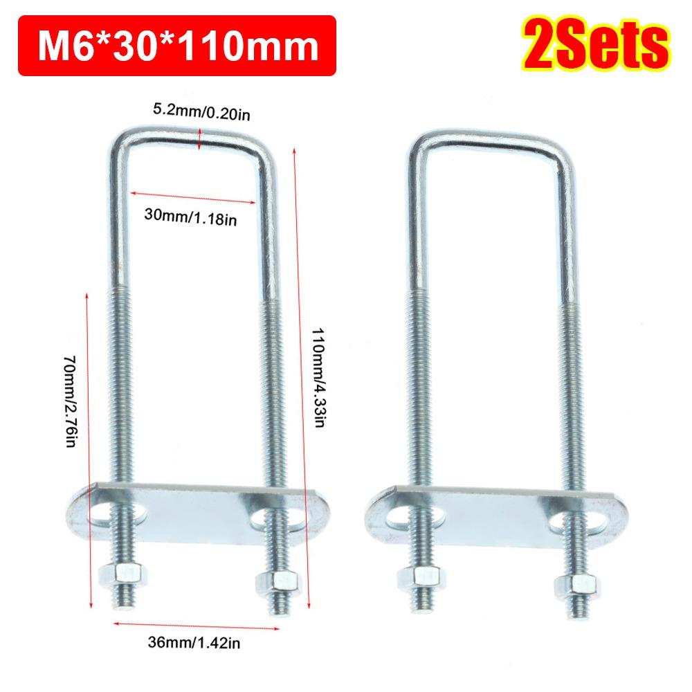 2 комплекта с перегородкой квадратный хомут под прямым углом U-болт квадратный болт прочный трубный U-хомут