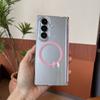 Подходит для Samsung Zfold7 Магнитный чехол для мобильного телефона с присоской Fold6 Прозрачный ПК Закаленный Двусторонний Чехол для защиты от падений с центральным валом
