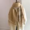 Luxury Women's Double-Sided Cashmere-Feel Scarf with Tassels – High-End, Versatile, Warm Shawl for Autumn and Winter
