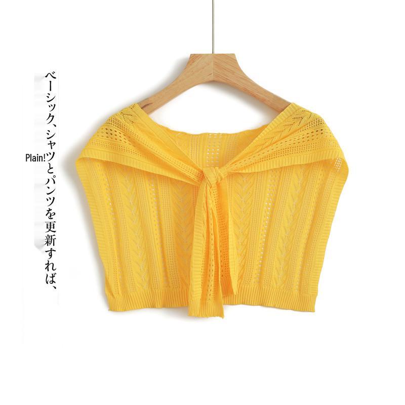 Summer Ice Silk Sun Protection Shawl: Lightweight Knitted Shoulder Protector & Scarf