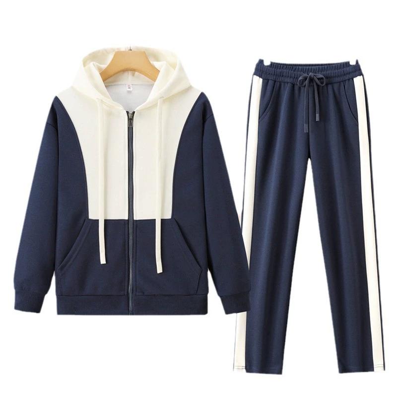 Casual Cardigan Hooded Set for Women, Spring and Autumn Sports, Versatile and Casual Two-piece Set for Women