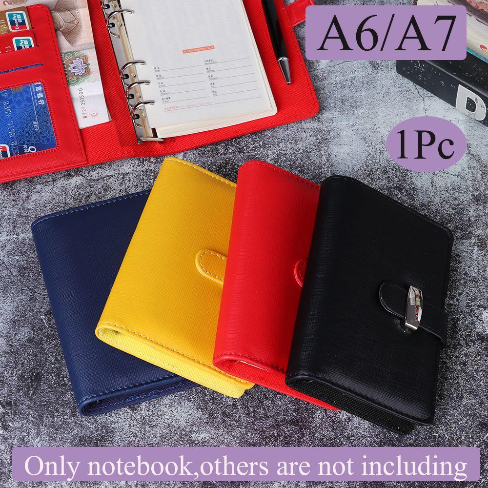 Refillable Card Organizer Ring Binder Leather Loose Leaf Daily Planner File Folder Notepad Notebook